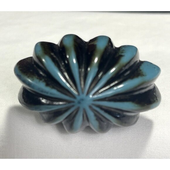 New Set of 8 Dark Teal / Black Seashell Rasin? Decorative Drawer Knob - Picture 1 of 6